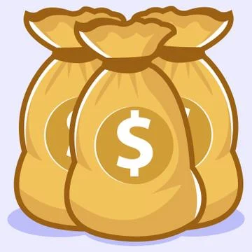 Simple vector illustration of 3 money bag Illustrazione stock