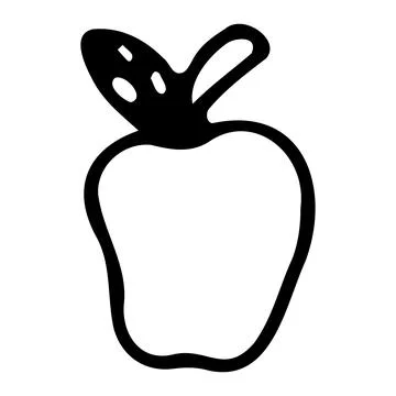 Simple vector illustration of a apple doodle Stock Illustration