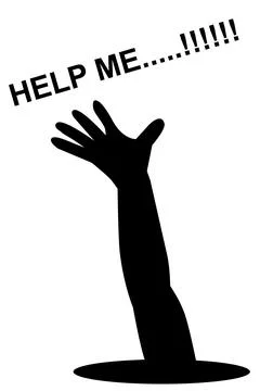 Simple Vector Illustration, Asking for Help Stock Illustration