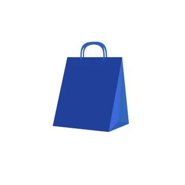 A simple vector illustration of a blue paper shopping bag Stock Illustration