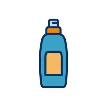 Simple vector illustration of a blue sunscreen bottle Stock Illustration