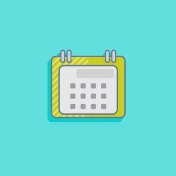 Simple vector illustration with a calendar. flat icon design Stock Illustration