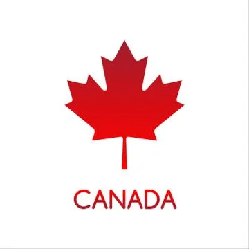 Simple vector illustration of Canadian maple leaf, Canada Stock Illustration