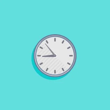 Simple vector illustration with a clock icon flat design Stock Illustration