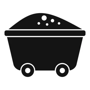A simple vector illustration of a coal mine cart in silhouette Illustrazione stock