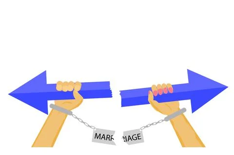 Simple Vector Illustration for divorce or complicated relationship Ilustración de archivo