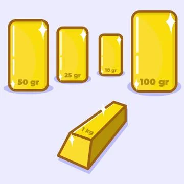 Simple vector illustration of gold with various size Stock Illustration