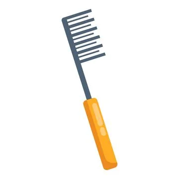 Simple vector illustration of a hair comb with a wooden handle, isolated on a Stock Illustration