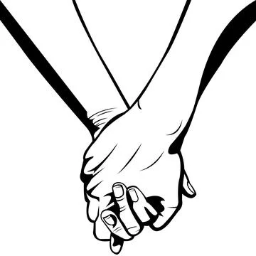 Simple vector illustration of Hand in hand Stock Illustration