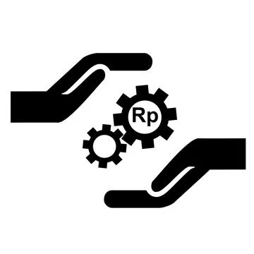 Simple vector illustration hand keep gear as a asset, isolated on white Stock Illustration