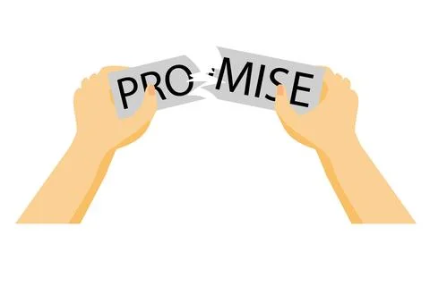 Simple vector illustration for ignoring a promise Illustrazione stock