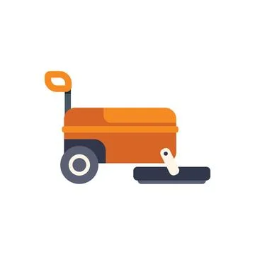 Simple vector illustration of a lawn mower cutting grass Stock Illustration