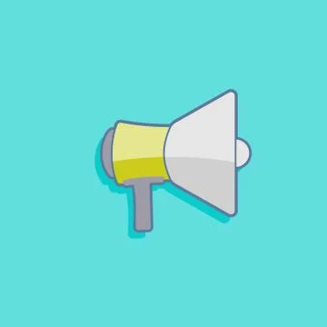Simple vector illustration with a megaphone. loudspeaker icon flat design Stock Illustration