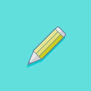 Simple vector illustration with a pencil. education icon flat design Stock Illustration