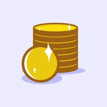 Simple vector illustration of a pile of coins Stock Illustration