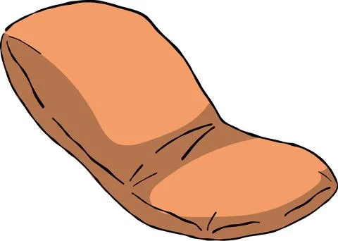 Simple vector illustration of a plain orange floor cushion or seat pad. Cle.. Stock Illustration