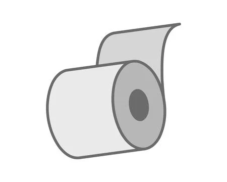 Simple vector illustration of a roll of paper with a sheet unfurling.  Idea.. イラスト素材