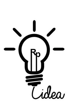Simple Vector Illustration Symbol, Bulb Lamp, Idea to Get Rupiah Earn, Isolat Stock Illustration