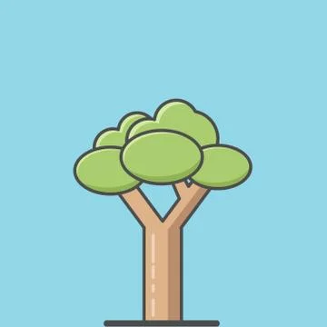 Simple vector illustration tree solid icon flat design Stock Illustration
