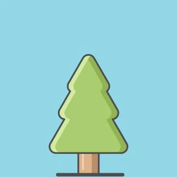 Simple vector illustration tree solid icon flat design Stock Illustration