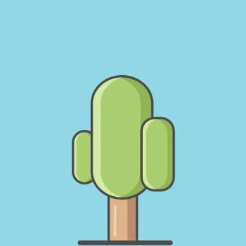Simple vector illustration tree solid icon flat design Stock Illustration