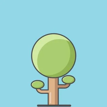 Simple vector illustration tree solid icon flat design Stock Illustration