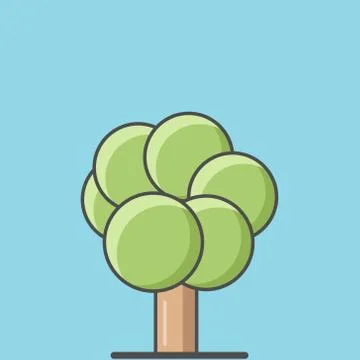 Simple vector illustration tree solid icon flat design Stock Illustration