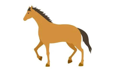 Simple vector illustration of a walking horse Ilustración de archivo