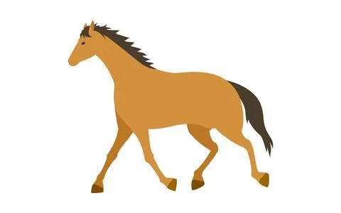 Simple vector illustration of a walking horse Ilustración de archivo