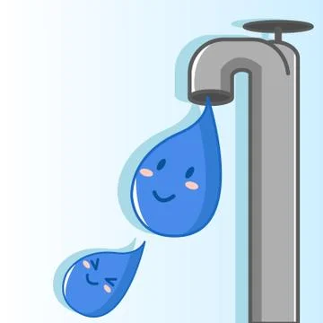 Simple vector illustration of water droplets Stock Illustration