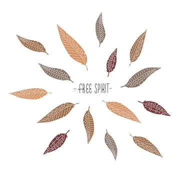 Simple vector illustration where some feathers flying around lettering Free Illustrazione stock