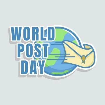 Simple vector illustration for world post day Stock Illustration