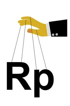 Simple Vector Illustraton, Big Hand Control Rupiah Stock Illustration