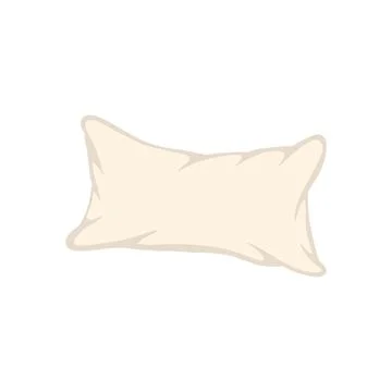 Simple vector image of beige pillow, symbol of sleeping Stock Illustration