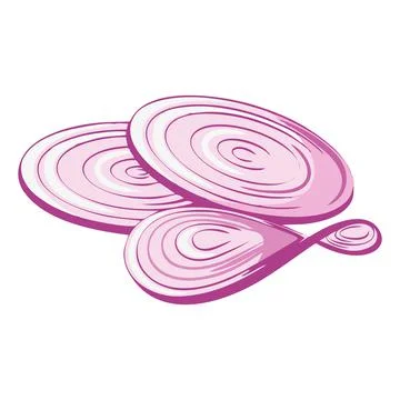 Simple vector image of sliced ​​onion. basic elements graphic resource. Stock Illustration