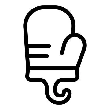 Simple vector of a kitchen glove hanging on a hook Stock Illustration