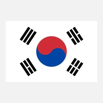 Simple vector Korean flag for your infographics, documents and templates 库存插图
