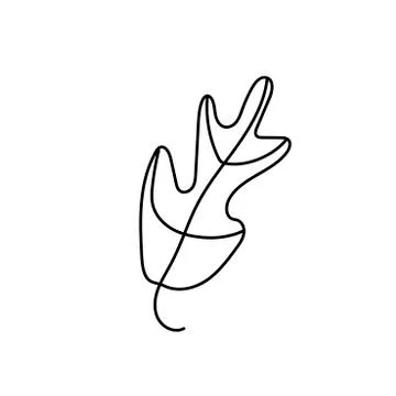 Simple vector leaf of an oak. Botanic, autumn illustration Stock Illustration