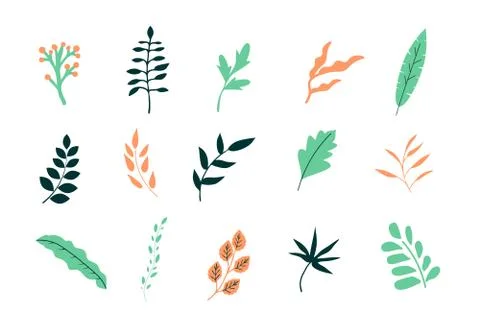 Simple vector leaves Stock Illustration
