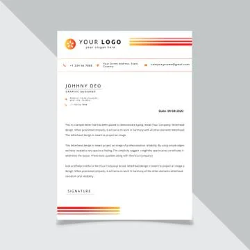 Simple vector Letterhead vector design template Stock Illustration