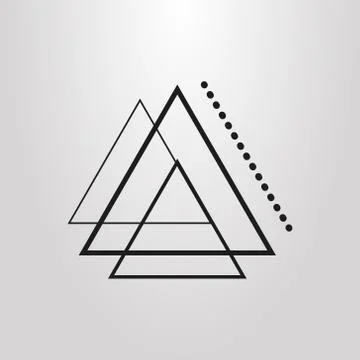 Simple vector line art abstract geometric triangles pictogram Stock Illustration