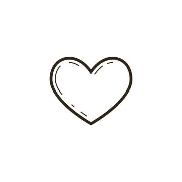 Simple vector line art big heart icon Stock-Illustration