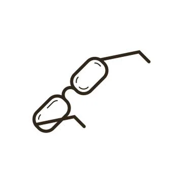 Simple vector line art glasses icon Stock Illustration