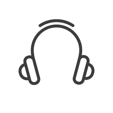  simple vector line art headphone icon Stock Illustration