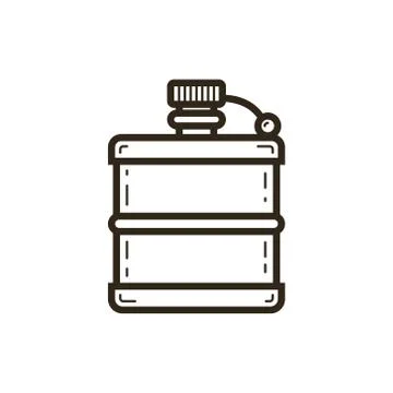  simple vector line art icon of the flask Stock Illustration