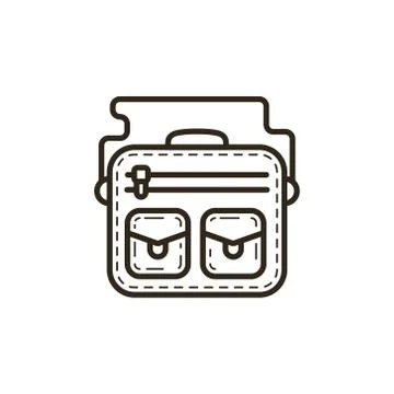 Simple vector line art icon for men bag Stock-Illustration