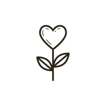 Simple vector line art icon of the flower of love Stock-Illustration