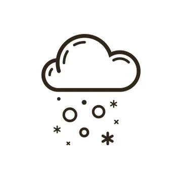 Simple vector line art icon of snow cloud Illustrazione stock