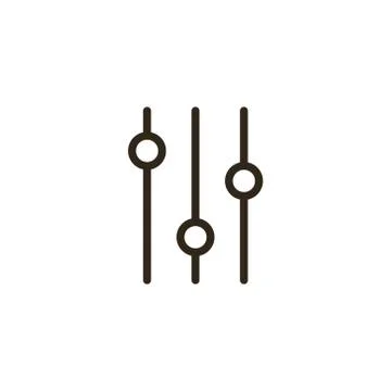 Simple vector line art icon of vertical adjustment knobs	 Stock Illustration