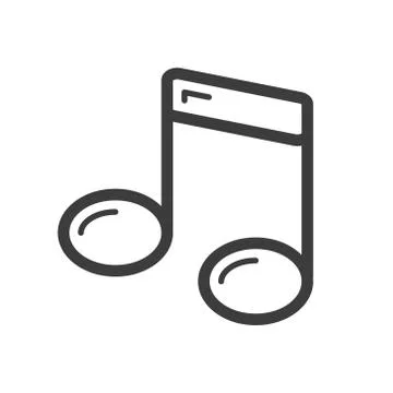  simple vector line art musical note icon Stock Illustration